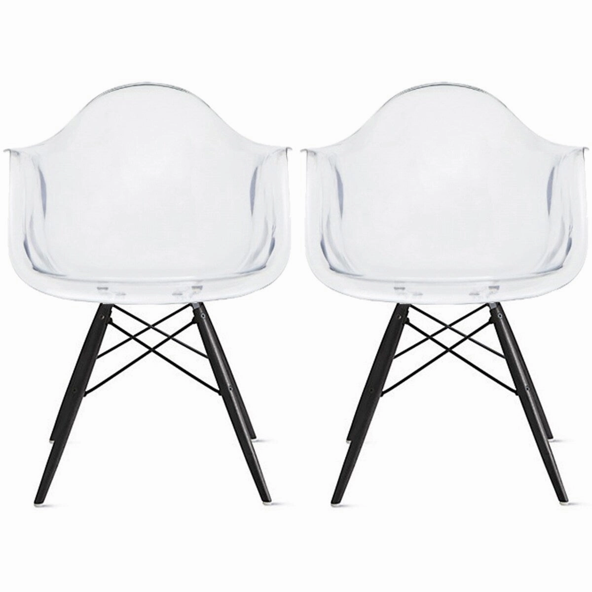 Molded Shell Eiffel Dining Arm Chair (Set of 2)
