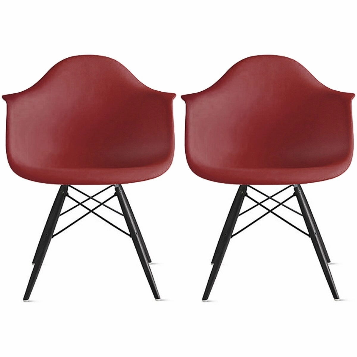 Molded Shell Eiffel Dining Arm Chair (Set of 2)