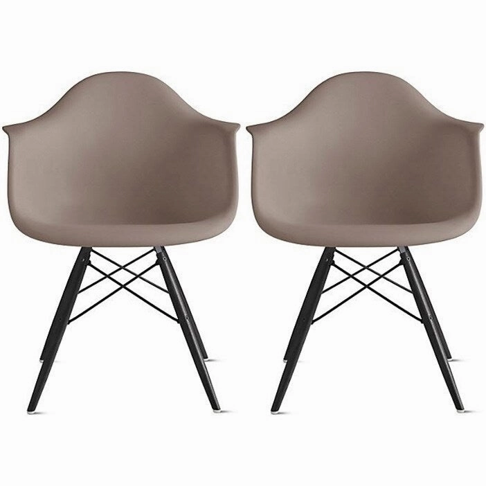 Molded Shell Eiffel Dining Arm Chair (Set of 2)