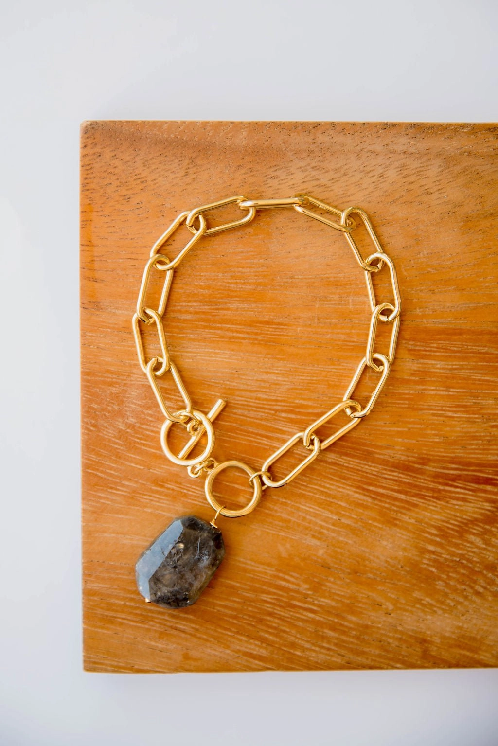 Natural Stone Accent Chain Bracelet