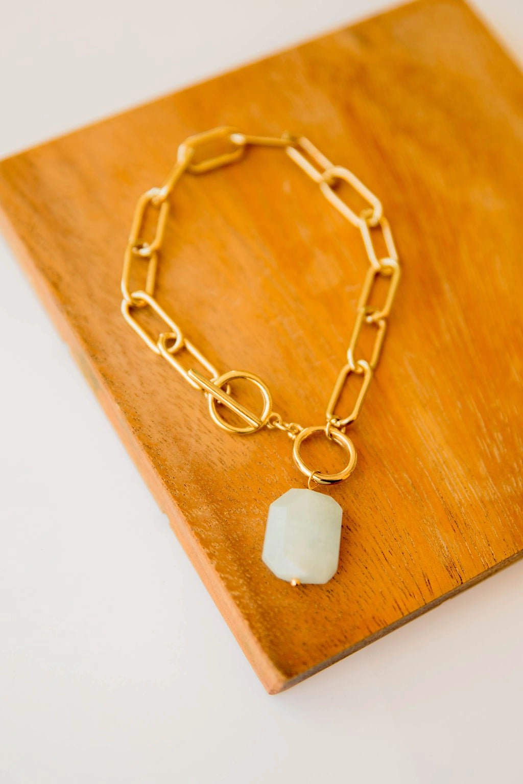 Natural Stone Accent Chain Bracelet