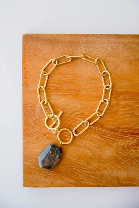 Natural Stone Accent Chain Bracelet
