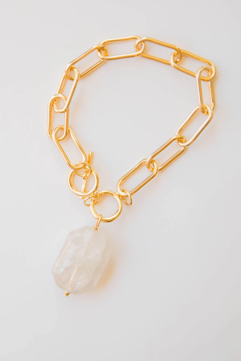 Natural Stone Accent Chain Bracelet