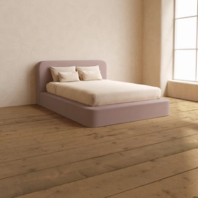 Queen Upholstered Platform Bed   Headboard | Mizu Weave in Sakura