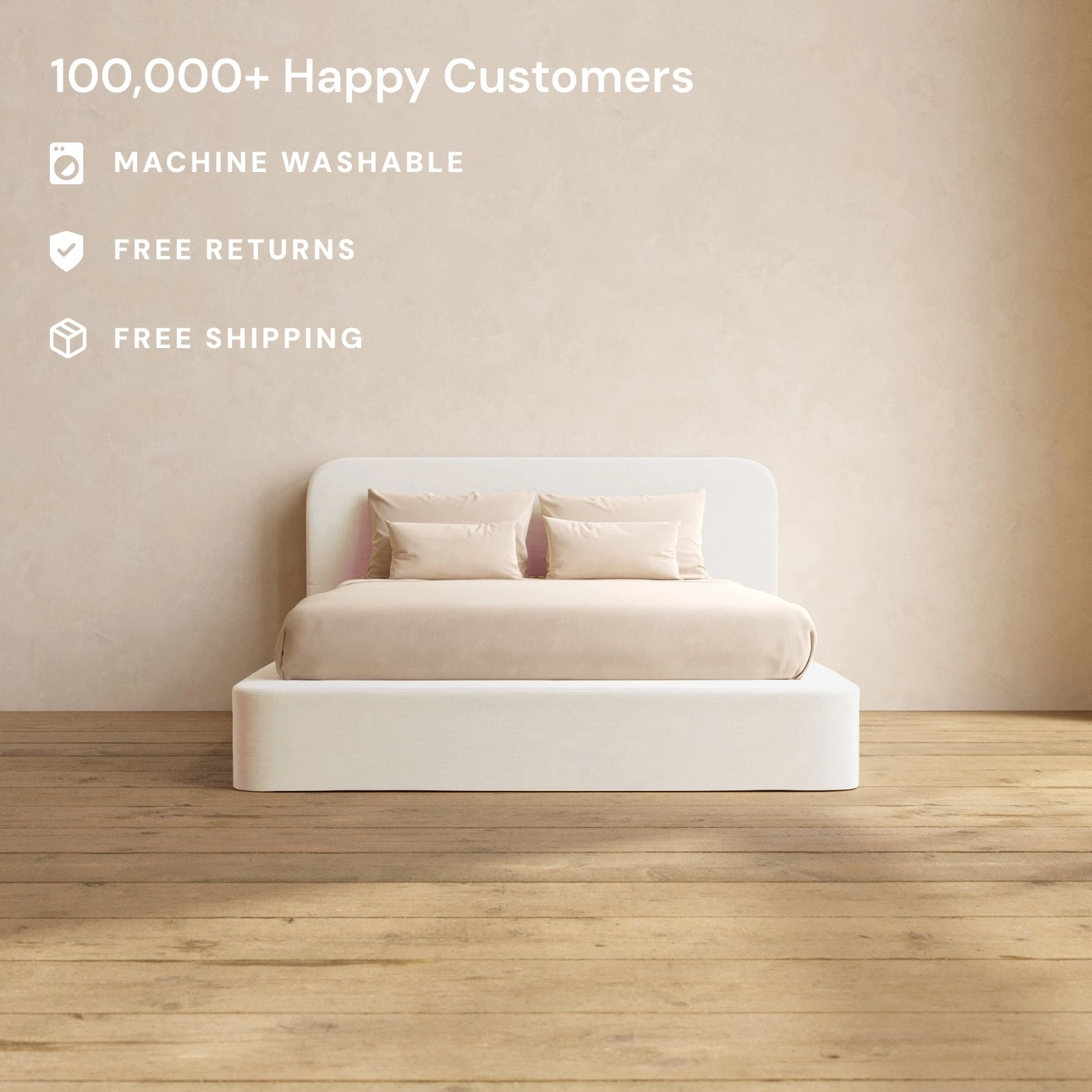 Queen Upholstered Platform Bed   Headboard | Mod Velvet in Coco