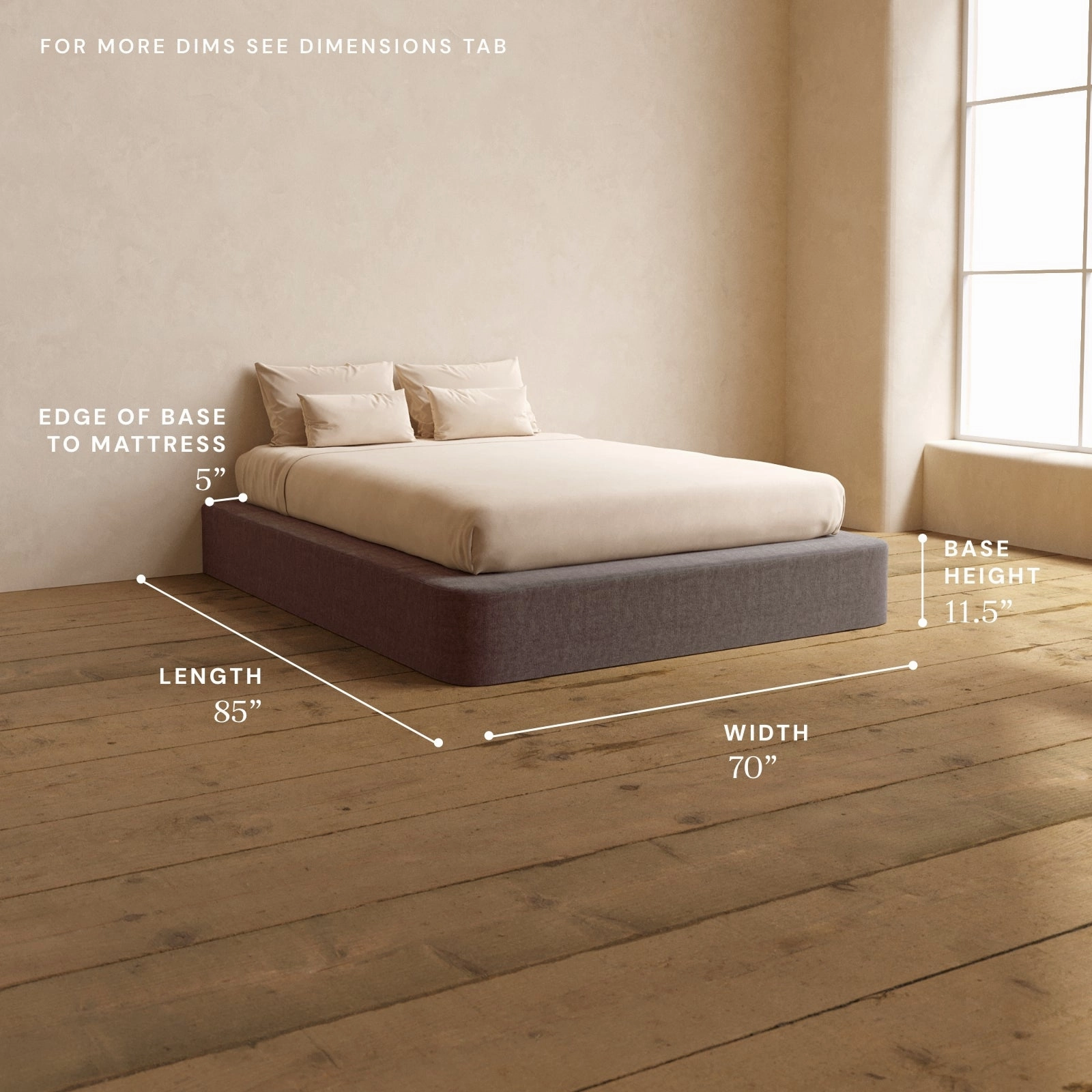 Queen Upholstered Platform Bed | Heirloom Velvet in Caviar