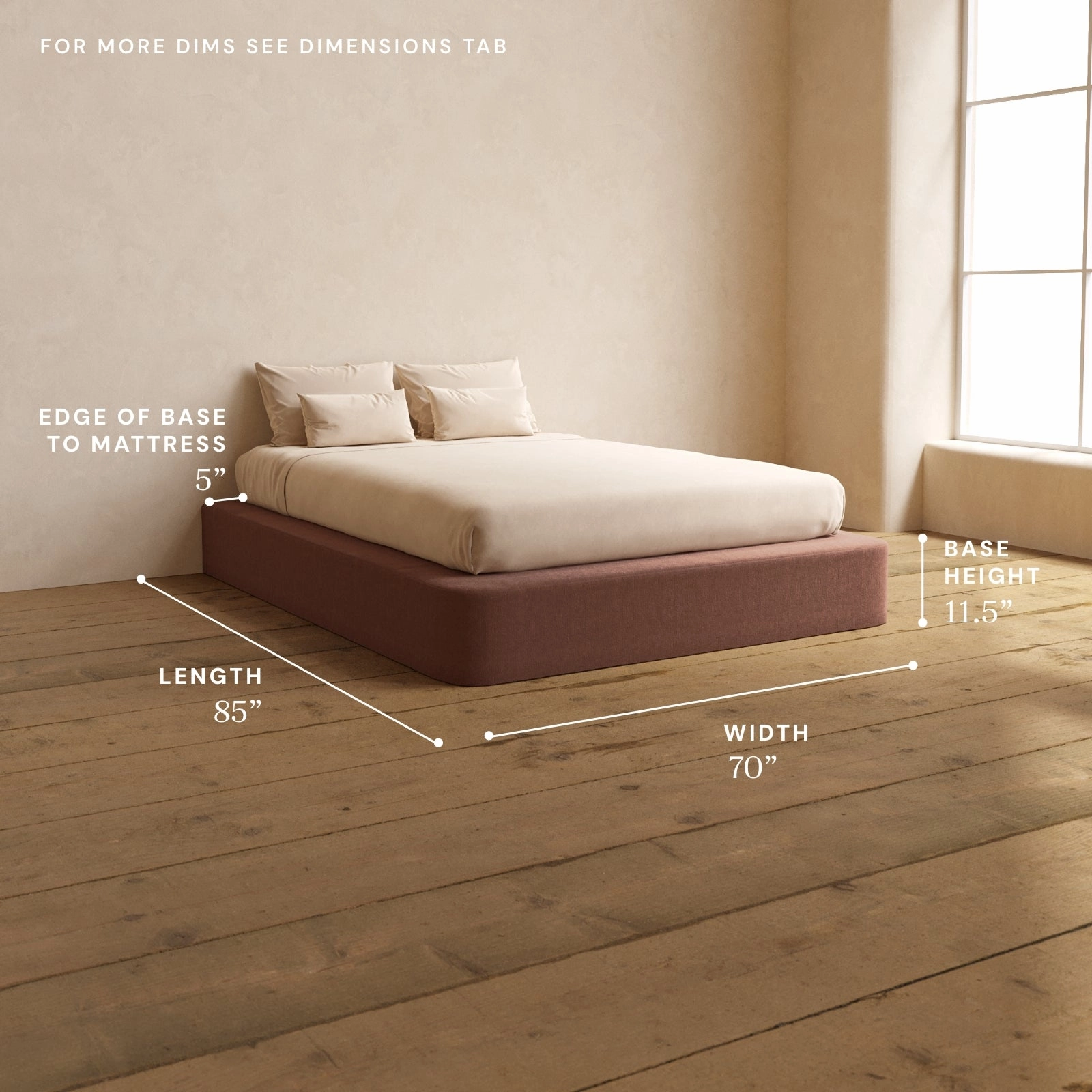 Queen Upholstered Platform Bed | Heirloom Velvet in Chestnut