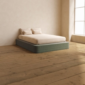 Queen Upholstered Platform Bed | Heirloom Velvet in Willow