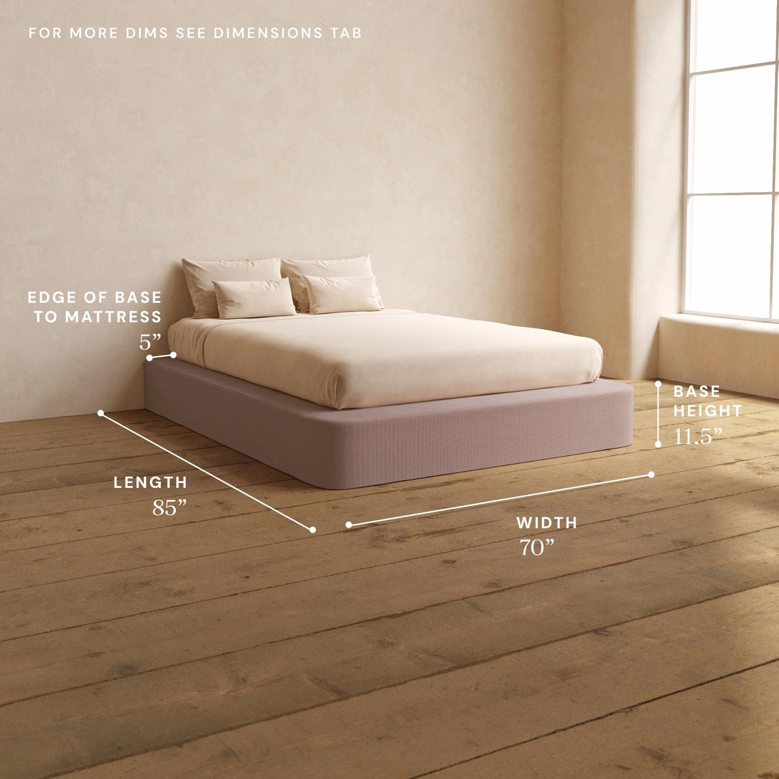 Queen Upholstered Platform Bed | Mizu Weave in Sakura
