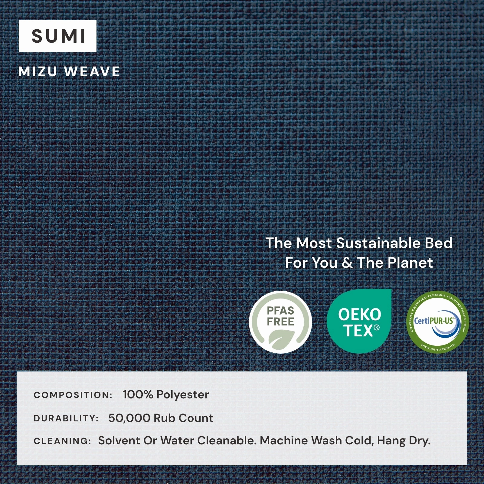 Queen Upholstered Platform Bed | Mizu Weave in Sumi