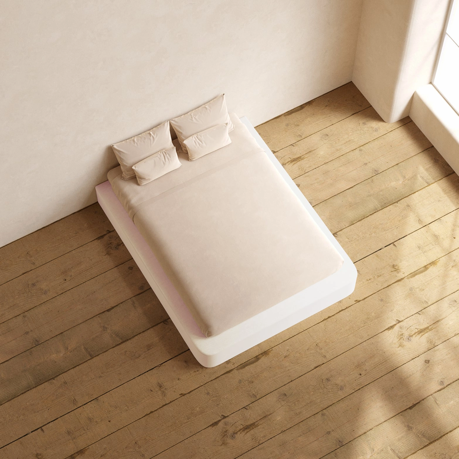 Queen Upholstered Platform Bed | Mod Velvet in Coco
