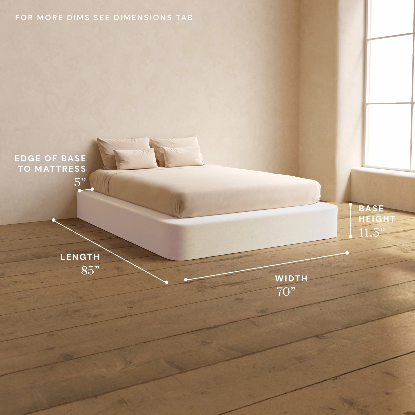 Queen Upholstered Platform Bed | Mod Velvet in Coco