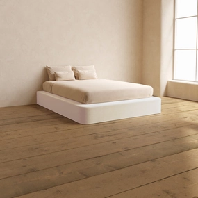 Queen Upholstered Platform Bed | Mod Velvet in Coco