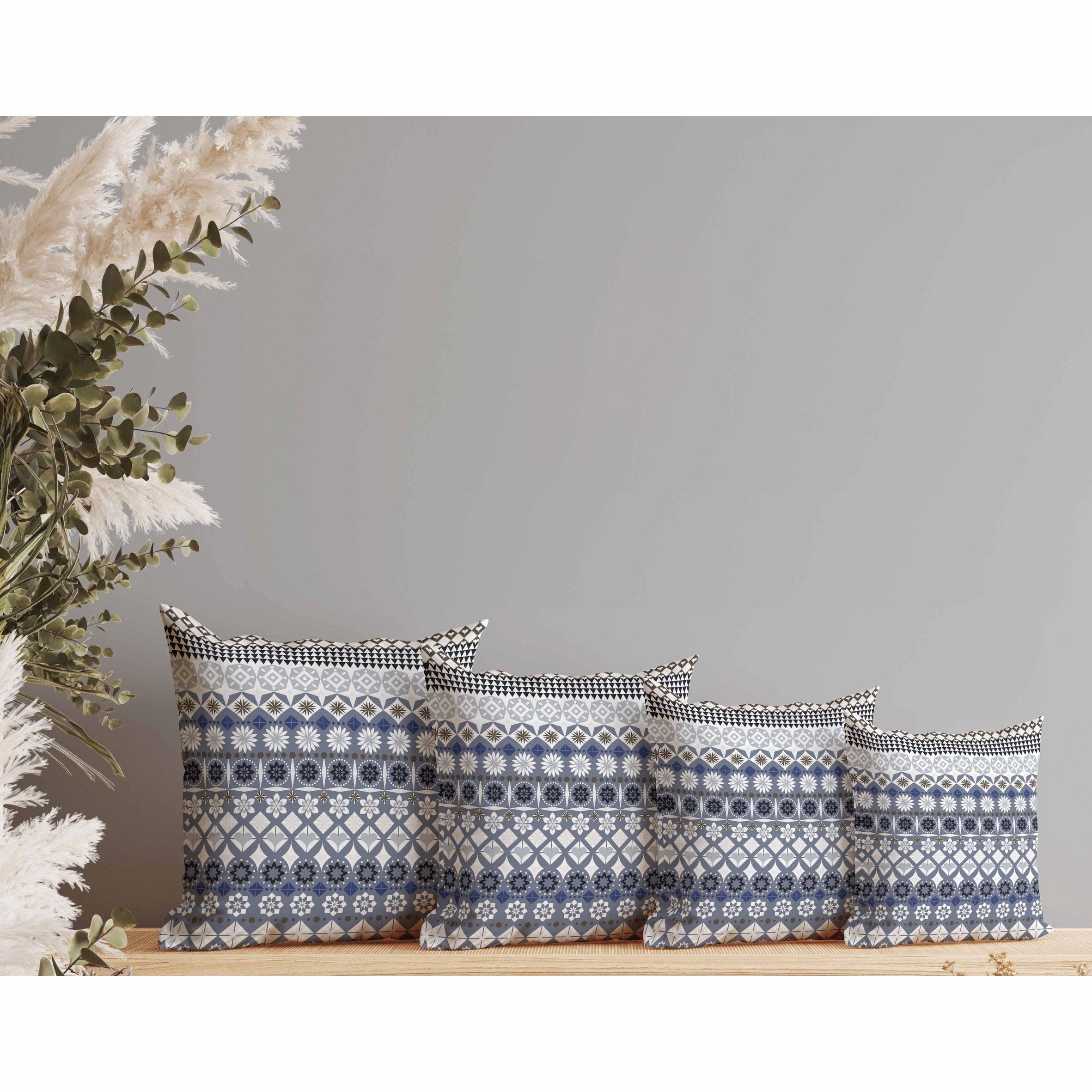 Shape Synergy Faux Suede Reversible Throw Pillow Gray and White
