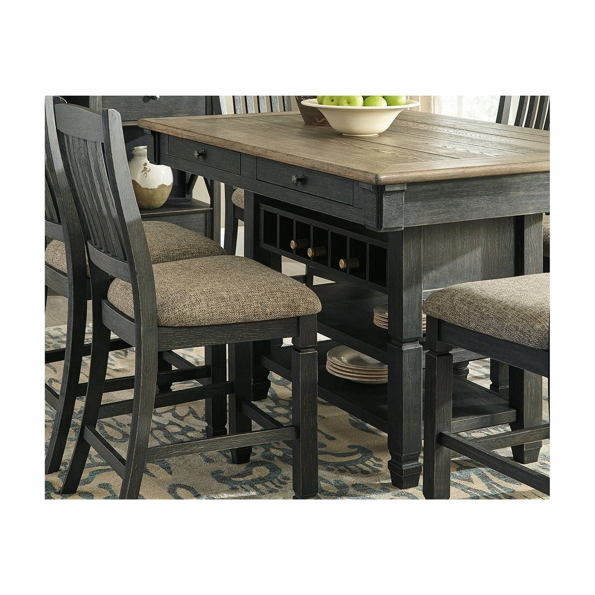 Signature Design by Ashley Tyler Creek Counter Height Dining Room Table - Black/Gray