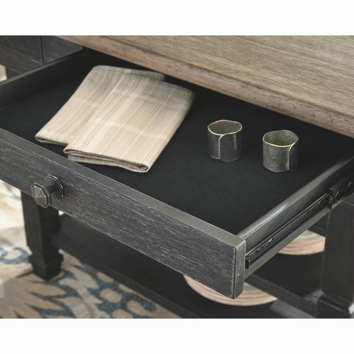 Signature Design by Ashley Tyler Creek Counter Height Dining Room Table - Black/Gray