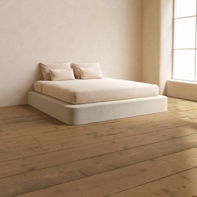 Slipcover Only - King Upholstered Platform Bed | Blended Weave in Oat