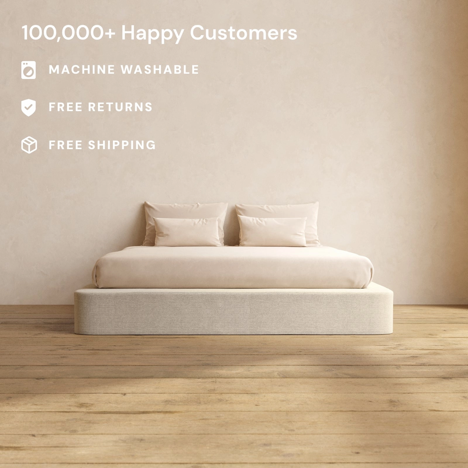 Slipcover Only - King Upholstered Platform Bed | Blended Weave in Oat