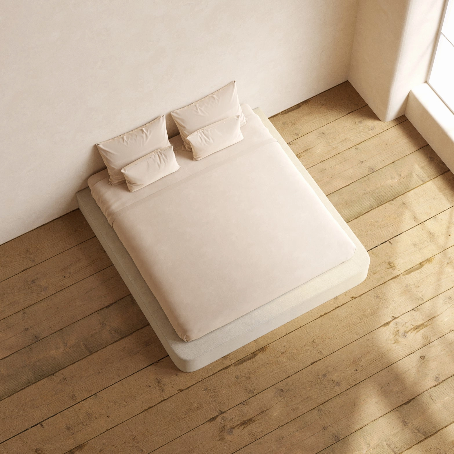Slipcover Only - King Upholstered Platform Bed | Blended Weave in Oat