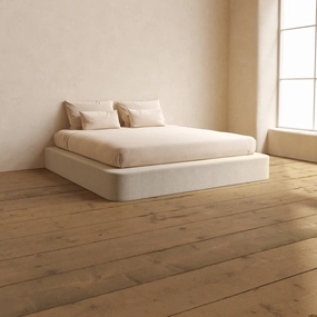 Slipcover Only - King Upholstered Platform Bed | Blended Weave in Oat