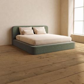 Slipcover Only - King Upholstered Platform Bed   Headboard | Heirloom Velvet in Willow