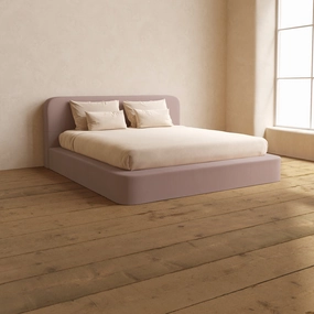Slipcover Only - King Upholstered Platform Bed   Headboard | Mizu Weave in Sakura