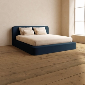 Slipcover Only - King Upholstered Platform Bed   Headboard | Mizu Weave in Sumi