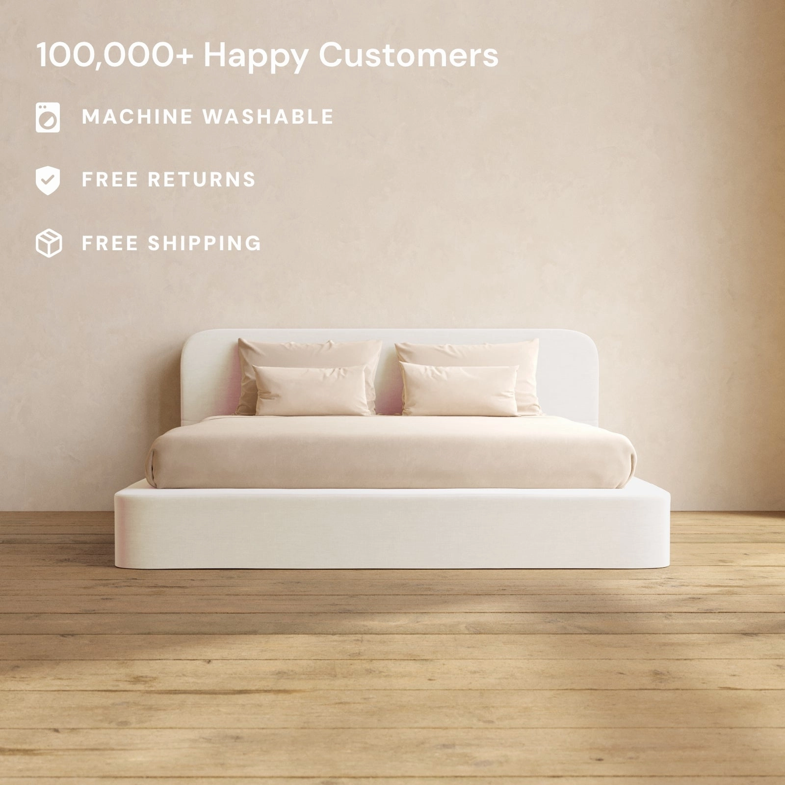 Slipcover Only - King Upholstered Platform Bed   Headboard | Mod Velvet in Coco