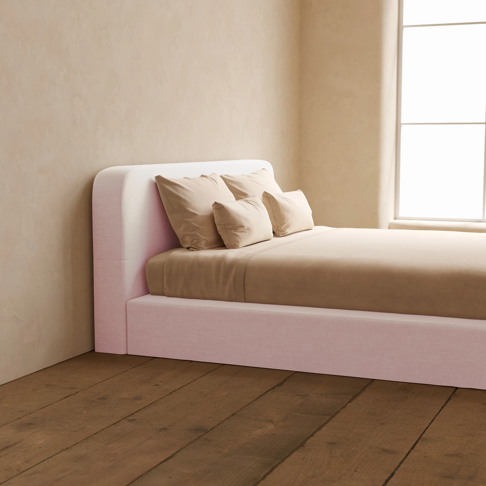 Slipcover Only - King Upholstered Platform Bed   Headboard | Mod Velvet in Coco