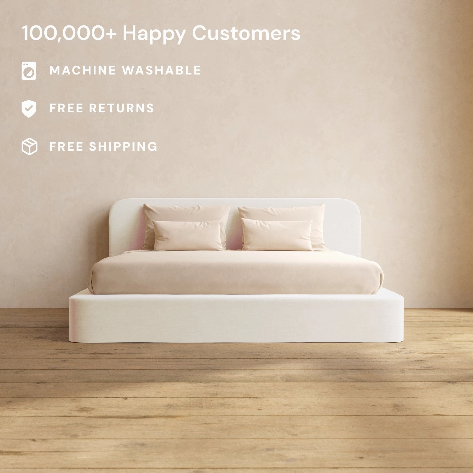 Slipcover Only - King Upholstered Platform Bed   Headboard | Mod Velvet in Coco
