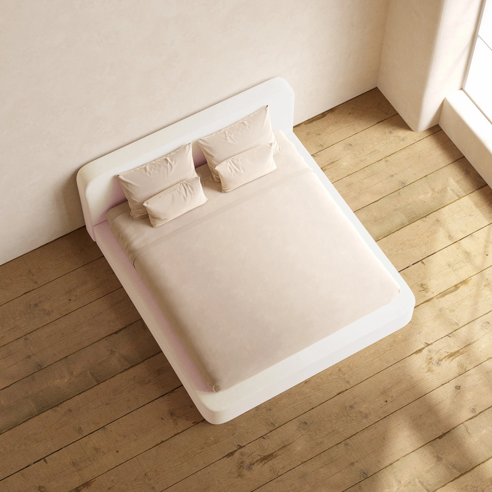 Slipcover Only - King Upholstered Platform Bed   Headboard | Mod Velvet in Coco