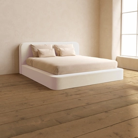 Slipcover Only - King Upholstered Platform Bed   Headboard | Mod Velvet in Coco