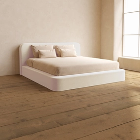 Slipcover Only - King Upholstered Platform Bed   Headboard | Mod Velvet in Coco
