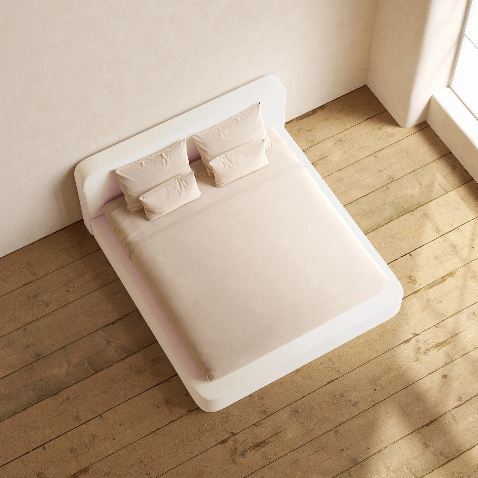 Slipcover Only - King Upholstered Platform Bed   Headboard | Mod Velvet in Coco
