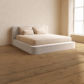 Slipcover Only - King Upholstered Platform Bed   Headboard | Mod Velvet in Mist