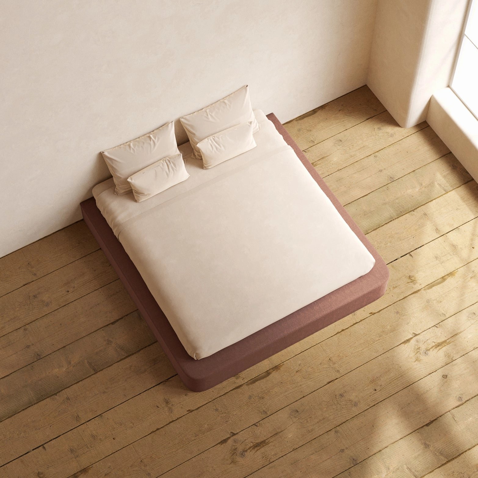 Slipcover Only - King Upholstered Platform Bed | Heirloom Velvet in Chestnut