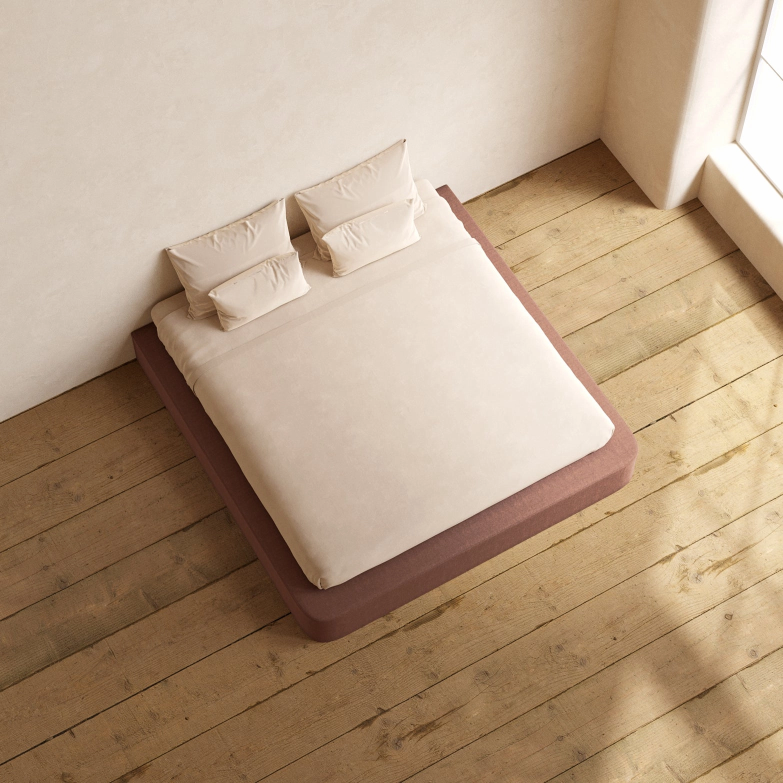 Slipcover Only - King Upholstered Platform Bed | Heirloom Velvet in Chestnut