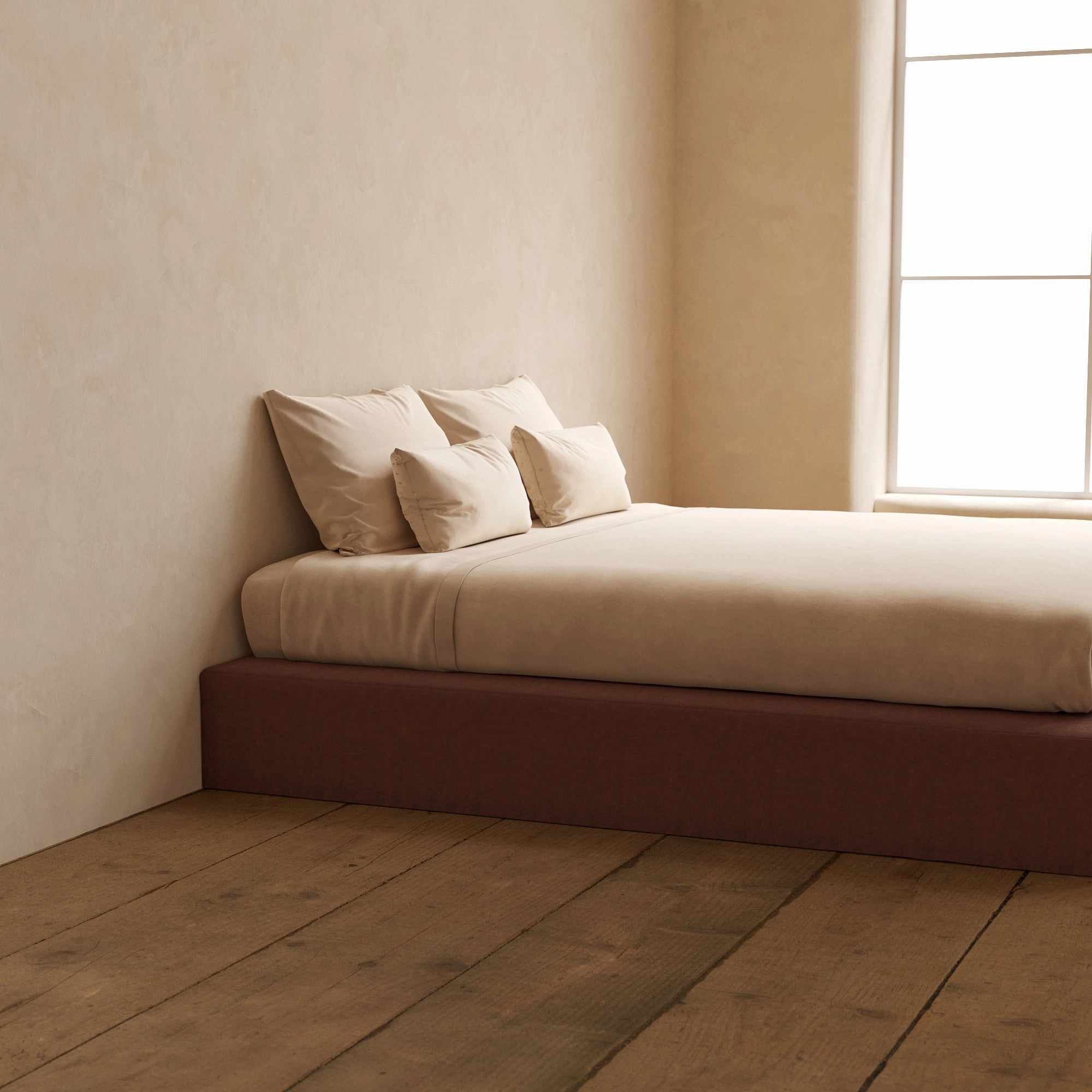 Slipcover Only - King Upholstered Platform Bed | Heirloom Velvet in Chestnut