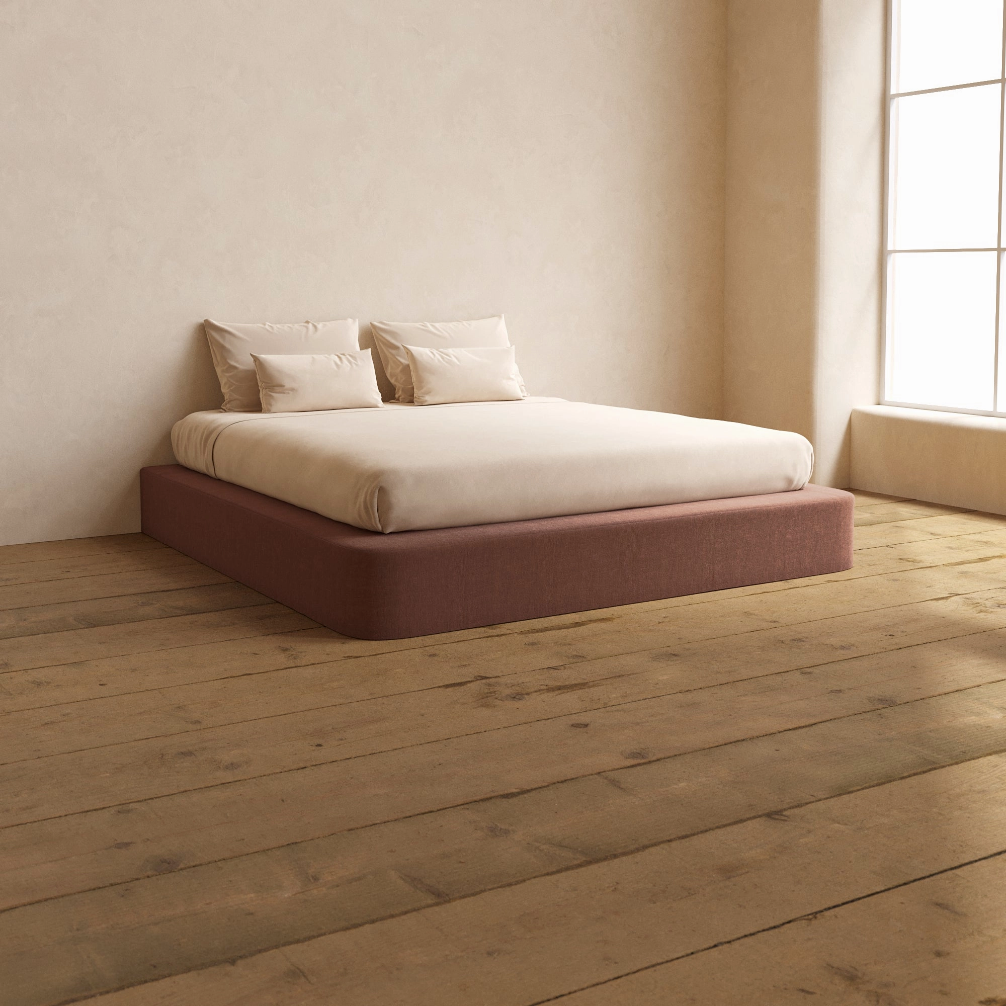 Slipcover Only - King Upholstered Platform Bed | Heirloom Velvet in Chestnut