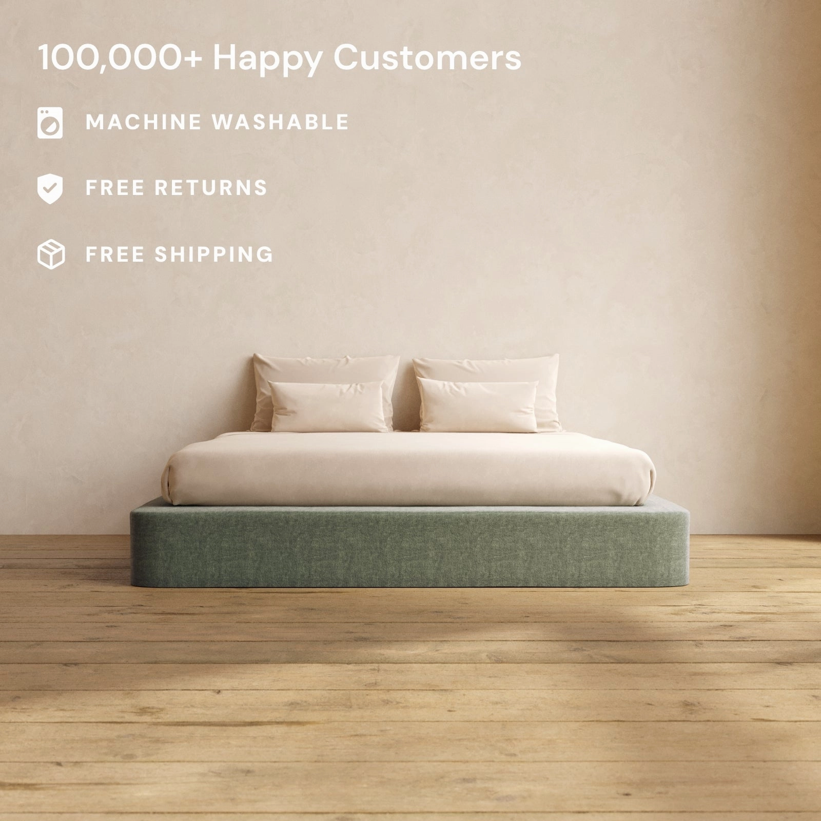Slipcover Only - King Upholstered Platform Bed | Heirloom Velvet in Willow
