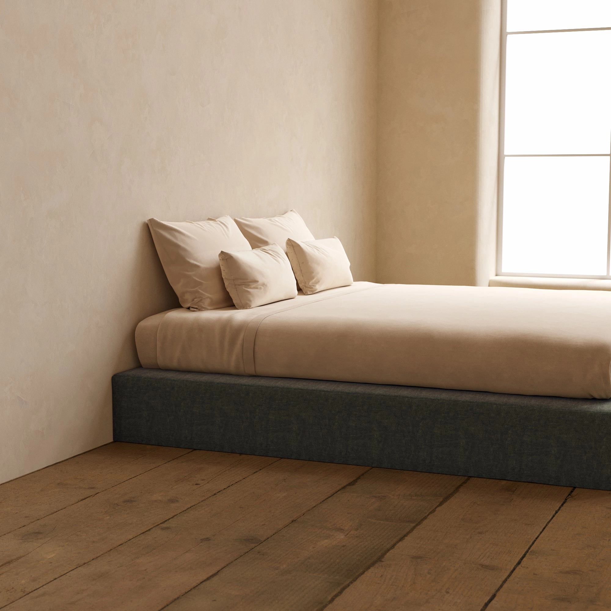 Slipcover Only - King Upholstered Platform Bed | Heirloom Velvet in Willow