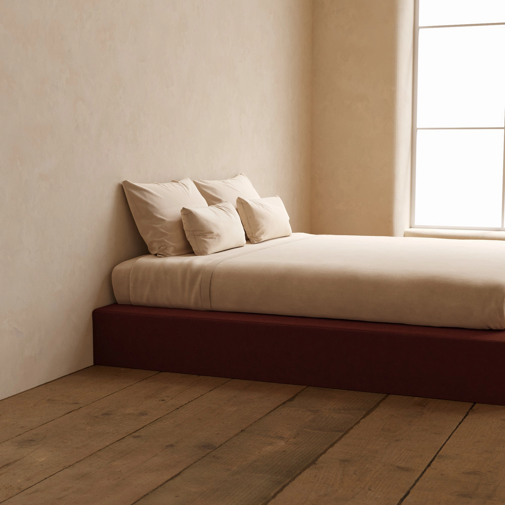 Slipcover Only - King Upholstered Platform Bed | Knit Velvet in Rust