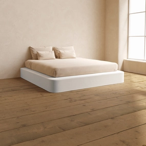 Slipcover Only - King Upholstered Platform Bed | Luxe Corduroy in Milk