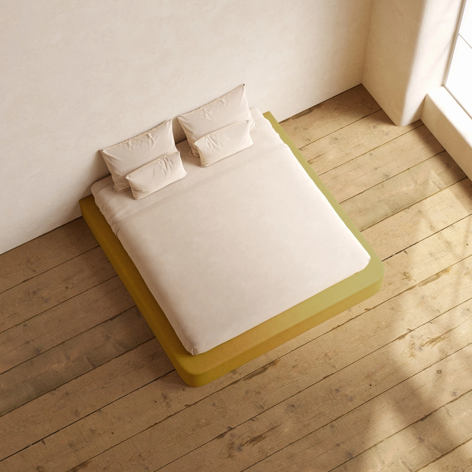 Slipcover Only - King Upholstered Platform Bed | Mizu Weave in Kiiro