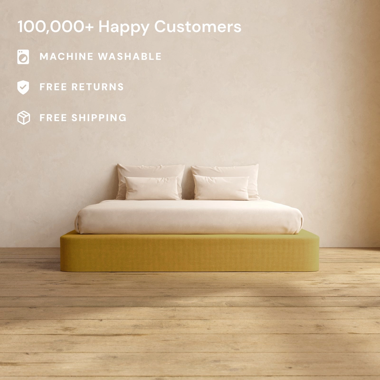 Slipcover Only - King Upholstered Platform Bed | Mizu Weave in Kiiro