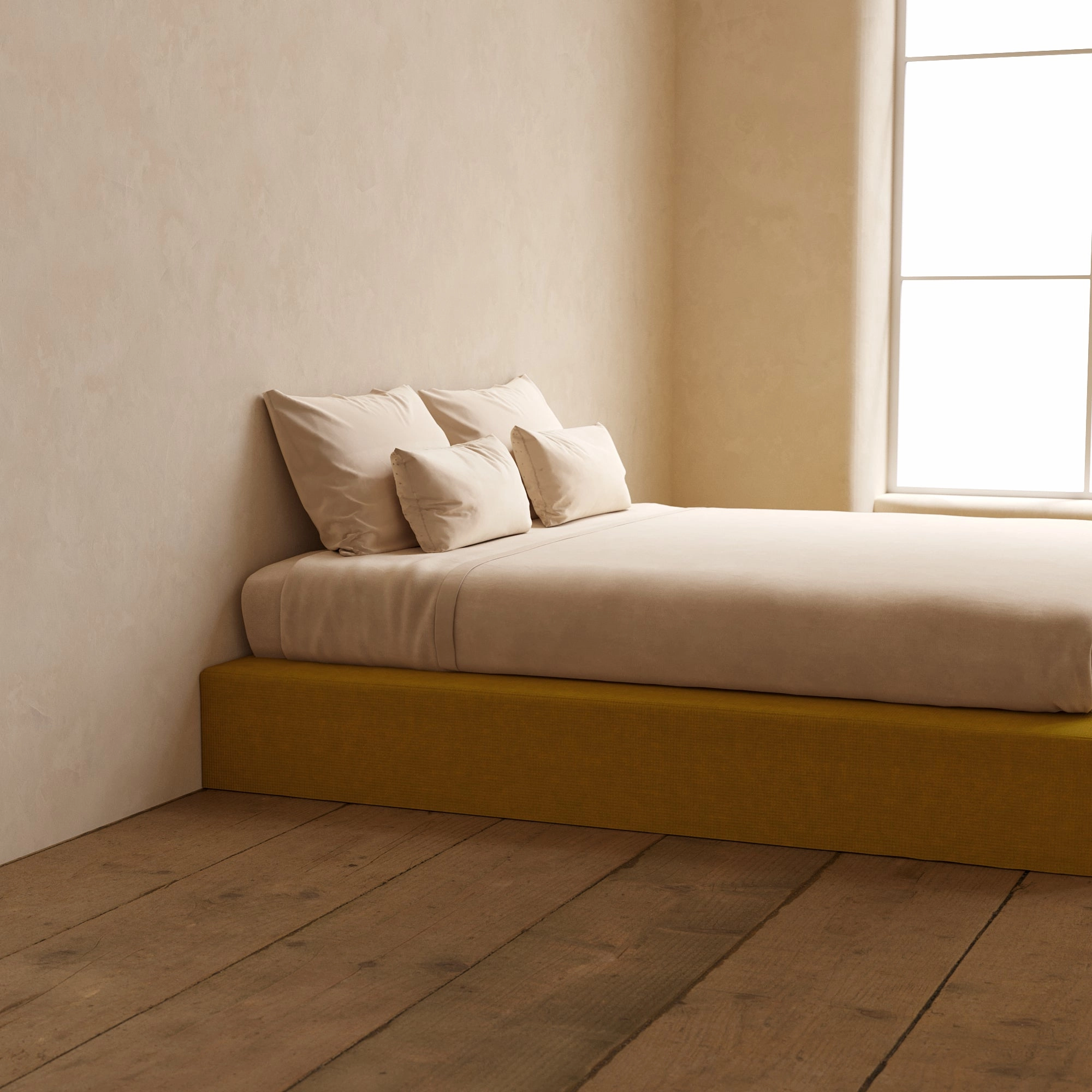 Slipcover Only - King Upholstered Platform Bed | Mizu Weave in Kiiro