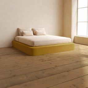 Slipcover Only - King Upholstered Platform Bed | Mizu Weave in Kiiro