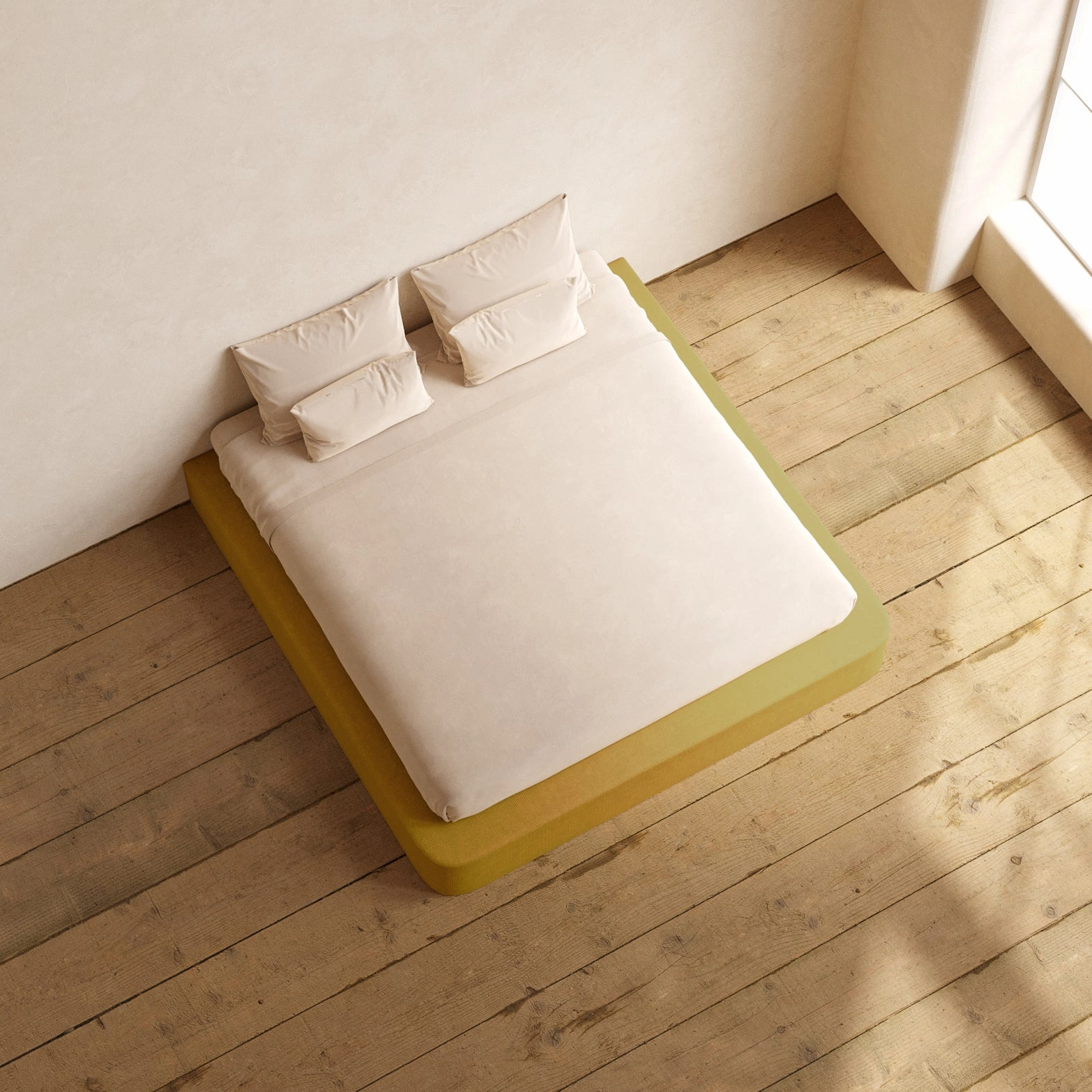 Slipcover Only - King Upholstered Platform Bed | Mizu Weave in Kiiro