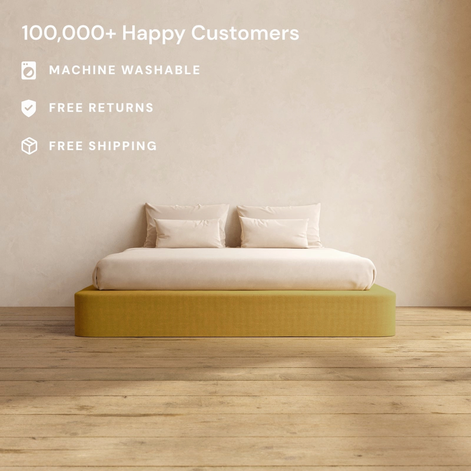 Slipcover Only - King Upholstered Platform Bed | Mizu Weave in Kiiro