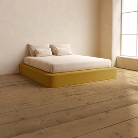Slipcover Only - King Upholstered Platform Bed | Mizu Weave in Kiiro